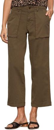 Sanctuary Ranger Relaxed Straight Leg Stretch Cotton Crop Pants in Burnt Olive Green at Nordstrom, Size 32 P