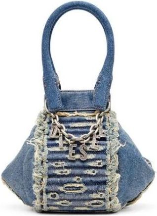 Diesel Stijlvolle D-Vina-Xs Dames Tas - Dames - Handtassen - Blauw - ONE Size - Katoen - Tassen