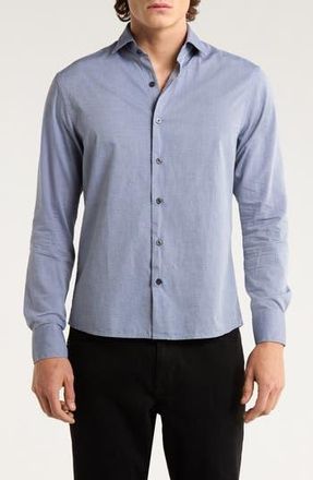 Robert Barakett Zigler Two Tone Cotton Jacquard Twill Button-Up Shirt in Grey at Nordstrom Rack, Size Large