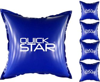 Quick Star 5 St&uuml;ck Poolkissen Eckig 120x120 Cm Blau 4 Seile & Sicherheitsventil 2x Reparaturset Pvc 0,44mm Winter Pool Kissen Mit Doppelnaht Luftkissen Chlor- Un