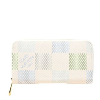 Louis Vuitton Blue Green White Coated Canvas Long Wallet (Bi-Fold) (Pre-Owned)