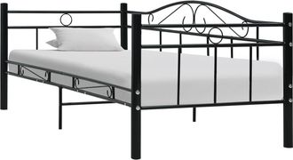 vidaXL Estructura De Sof&aacute; Cama Sin Colch&oacute;n Metal Negro 90x200 Cm Vidaxl