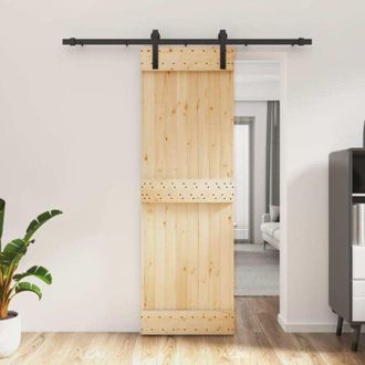 vidaXL Vidaxl - Puerta Corredera Con Herrajes Madera Maciza De Pino 70x210 Cm