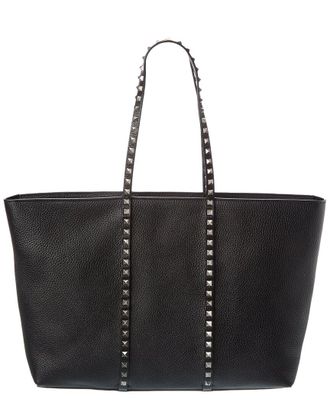 Valentino Rockstud Grainy Leather Tote