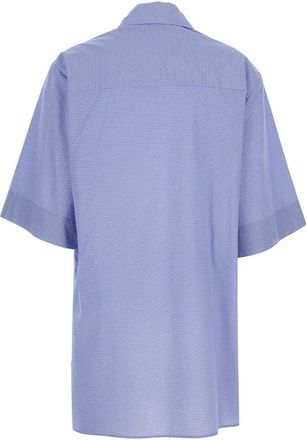 Merci Womens Long Cotton Shirt Light Blue Blouses