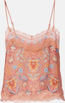 Farm Rio Camisole con stampa floreale e pizzo