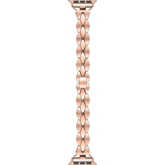Posh Tech Ava Stainless Steel Apple Watch Watchband in Rose Gold at Nordstrom, Size 40Mm