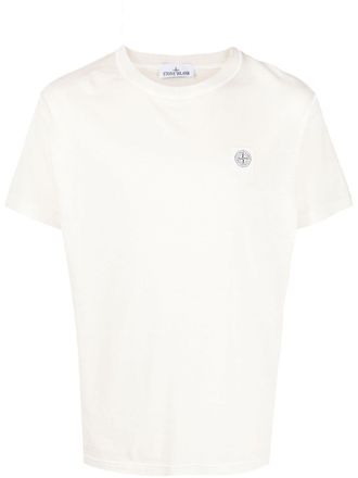 Stone Island Compass-patch cotton T-shirt - Neutrals
