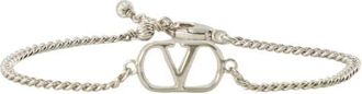 Valentino Garavani VLogo Signature metalen armband - Heren - Armbanden - Grijs - ONE Size - Accessoires