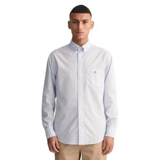 GANT Heren Gingham Normaal Overhemd (Blauw)