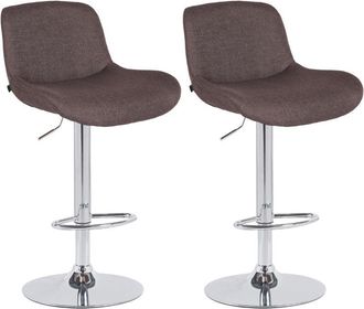 Clp Clp - Lote De 2 Taburetes De Bar Solon Cromados Marr&oacute;n Oscuro Tela