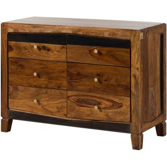 Massivmoebel24 Ancona 220 Credenza in legno di sheesham - laccato / marrone scuro 110x45x80