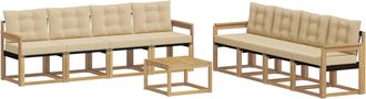 vidaXL Conjunto De Sof&aacute;s De Exterior 9 Uds. Y Beige Vidaxl