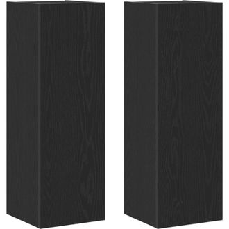 vidaXL Vidaxl - Wall-Mounted tv Cabinets - 2 pcs Black Oak, 30.5x30x90 cm, Made from Engineered Wood