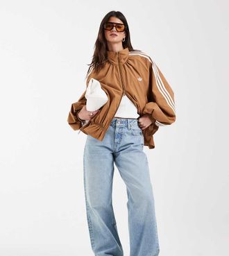 adidas Originals Firebird blousy oversize track top marrone esclusivo per ASOS