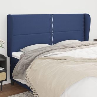 vidaXL Cabecero Con Orejas De Tela Azul 183x23x118/128 Cm Vidaxl