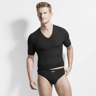 Isa Kurzarmshirt ISA BODYWEAR Shirt kurzarm, Herren, Gr. XXL, schwarz, Obermaterial: 88% Lyocell CLY. 12% Elasthan EL., Shirts Kurzarmshirt