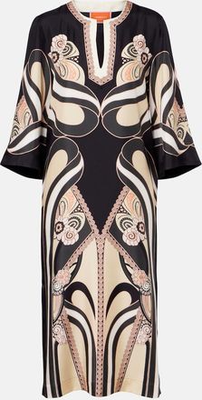 La DoubleJ Caft&aacute;n de sarga de seda estampado