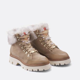 Les Tropeziennes Zamy leren gevoerde laarzen