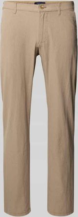 Christian Berg Hose aus Leinen-Baumwoll-Mix mit Ges&auml;&szlig;taschen in Hellbraun, Gr&ouml;&szlig;e 27