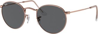 Ray-Ban RB3447 Round Metal Asian Fit 9202B1 Mens Sunglasses Gold Size 50