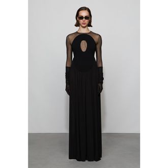 Et Ochs Suri Knit Combo Gown in Black at Nordstrom, Size X-Small