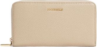 Coccinelle Metallic Soft Wallet - Dames - Portefeuilles - Beige - ONE Size - Leer - Accessoires
