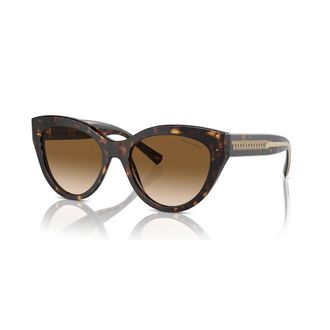 Tiffany & Co. Stijlvolle zonnebril in Havana/Brown Shaded - Dames - Zonnebrillen - Bruin - 54 MM - Accessoires