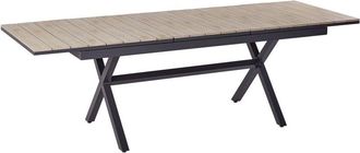 Beliani Beliani - Extending Garden Table 184/244 x 90 cm Aluminium Outdoor Furniture Grey Fanes