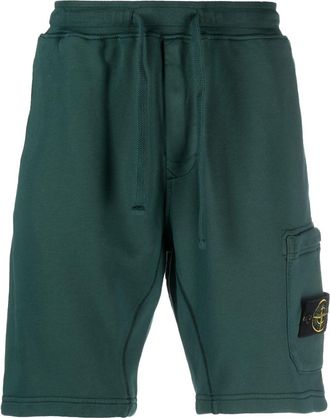 Stone Island logo-patch track shorts - men - Cotton - M - Green