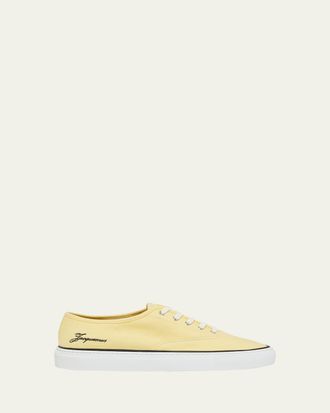 Jacquemus Mens Les Fefe Canvas Low-Top Sneakers