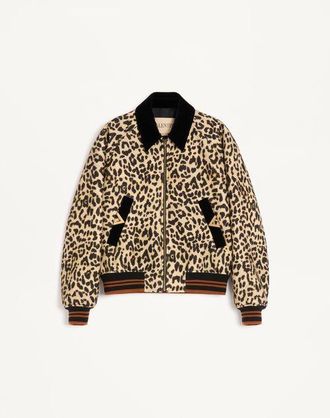 Valentino Bomber Valentino In Drap Di Lana Con Vgold Su Tasche Laterali Uomo ANIMALIER 50