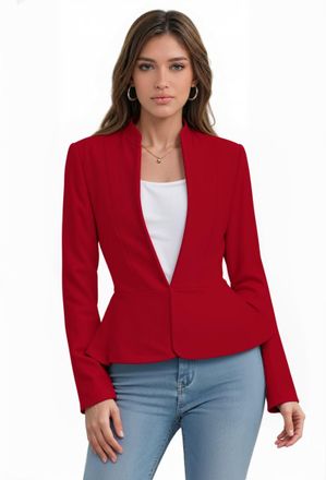 HyBrid & Company HyBrid & Company Women Double Notch Lapel Sharp Shoulder Pad Office Blazer