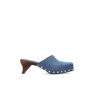 Ganni Studded Mules - Dames - Muiltjes - Blauw - 38 EU - Katoen - Schoenen