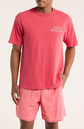 Obey Outline Logo Graphic T-Shirt in Pigment Raspberry at Nordstrom Rack, Size X-Small
