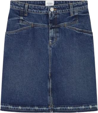 Closed Stover-X Rok - Dames - Spijkerrokken - Blauw - W28 - Katoen - Rokken