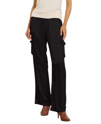 La Made Silky Cargo Long Pant In Black