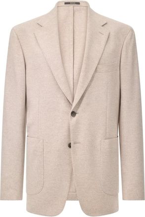 Boggi Milano Jassen, Heren, Beige, L, Wol, B Jersey Pure Wool Jacket