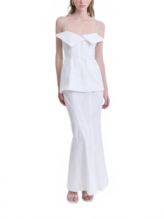 FFORME Ora Sculpted Maxi Skirt In White