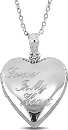 Delmar Forever In My Heart Engraved Locket Necklace in Silver at Nordstrom Rack