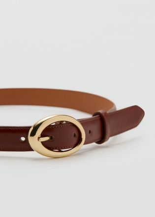 Mango Cintura fibbia ovale marrone - Donna - XL - MANGO