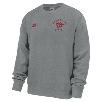 Nike Washington State Cougars Club Nike Mens Football Fleece Crew-Neck Sweatshirt in Grey | M33234P398WSTU-DGH