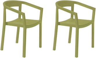 Resol Peach Set 2 Silla Con Brazos Interior, Exterior Verde Oliva