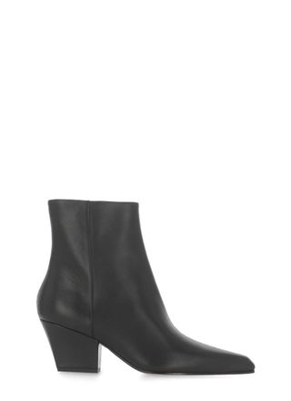 PARIS TEXAS Black Arrow Toe Leather Boots