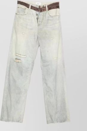 Haikure bonnie trousers faded denim five pocket belt
