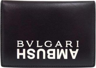 Bulgari Pre-owned Business Card Case - Heren - Vintage Accessoires - Zwart - ONE Size - Leer - Vintage