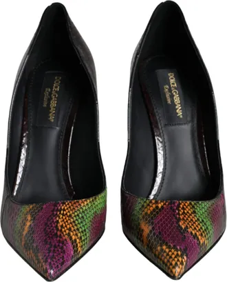 Dolce & Gabbana Multicolor Exotic Leather Heels Pumps Womens Shoes