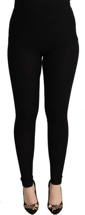 Dolce & Gabbana Black Cashmere Stretch Waist Tights Womens Pants