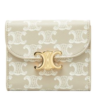 Celine Beige Ivory Pvc Leather Wallet (Tri-Fold) (Pre-Owned)