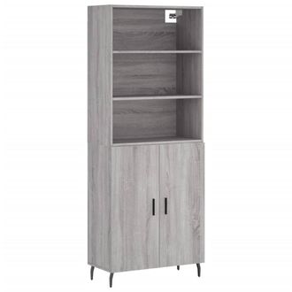 Berkfield Home Highboard Grey Sonoma 69.5x34x180 cm Engineered Wood